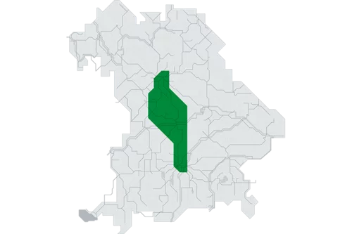 Grafik des Tarifbereichs München Nürnberg in Bayern