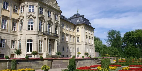 Schloss Werneck Schlossgarten mit Blumen, Foto: Melanie Landgraf