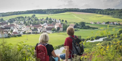 Ausblick Geotop Kalvarienberg Woernitzstein , Foto: Dietmar Denger, Lizenz: Geopark Ries e.V.