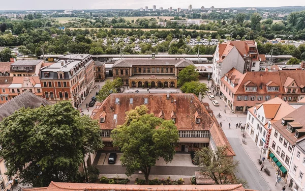 Hugenottenturm - Blick auf den Hauptbahnhof, Foto: Melanie Schillinger, Lizenz: Reiseblog goodmorningworld