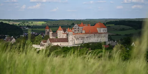 Luftaufnahme einer Burg