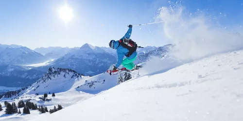 Skiing in the Tannheim mountains  